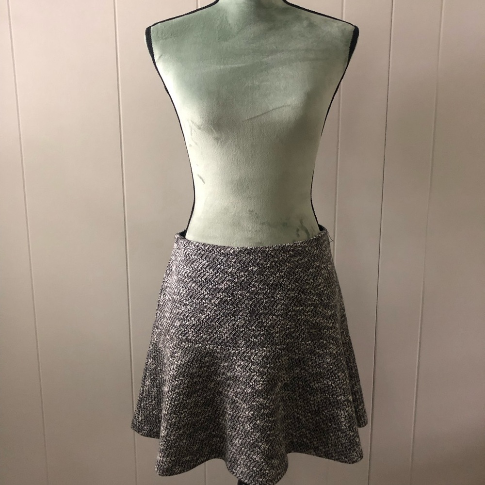 LOFT Black and White Tweed Mini Skirt